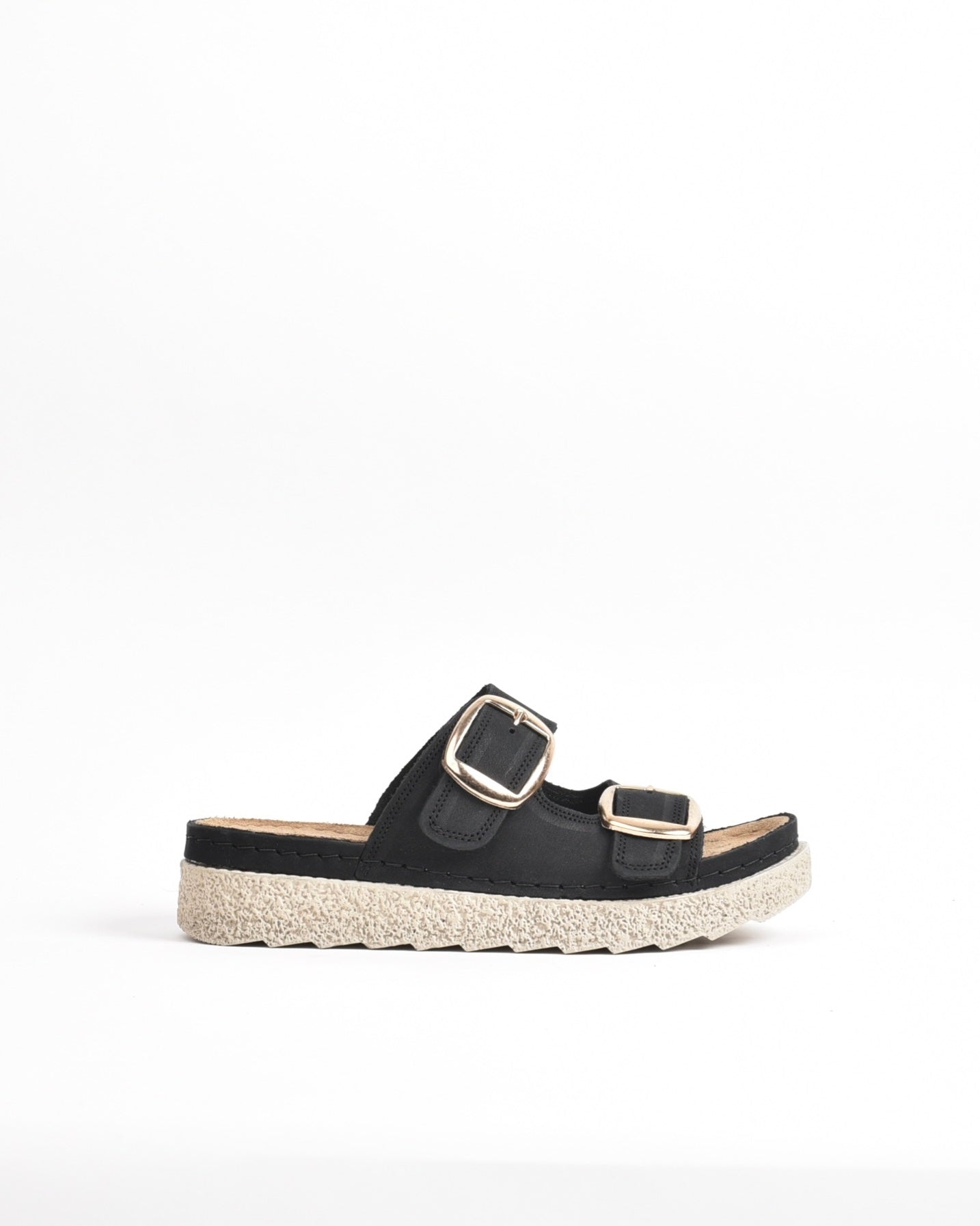 SHALAPI NAPOLI genuine leather slippers for women in Black
