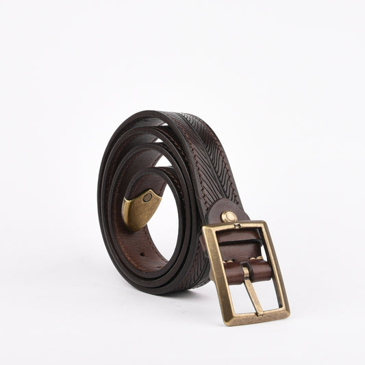 Genuine leather belts for men in brown