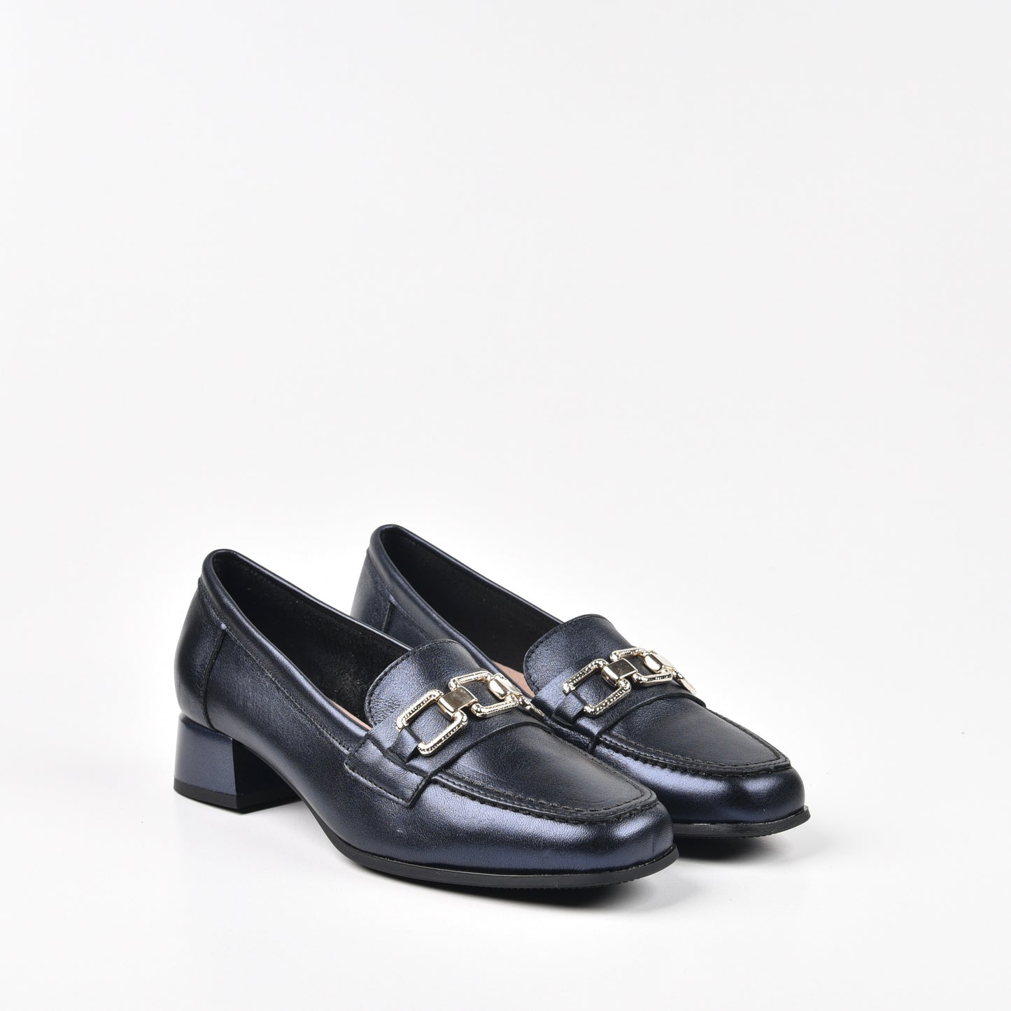 Pitillos Spanish Classic LowHeel Shoes for Women in Navy Blue.