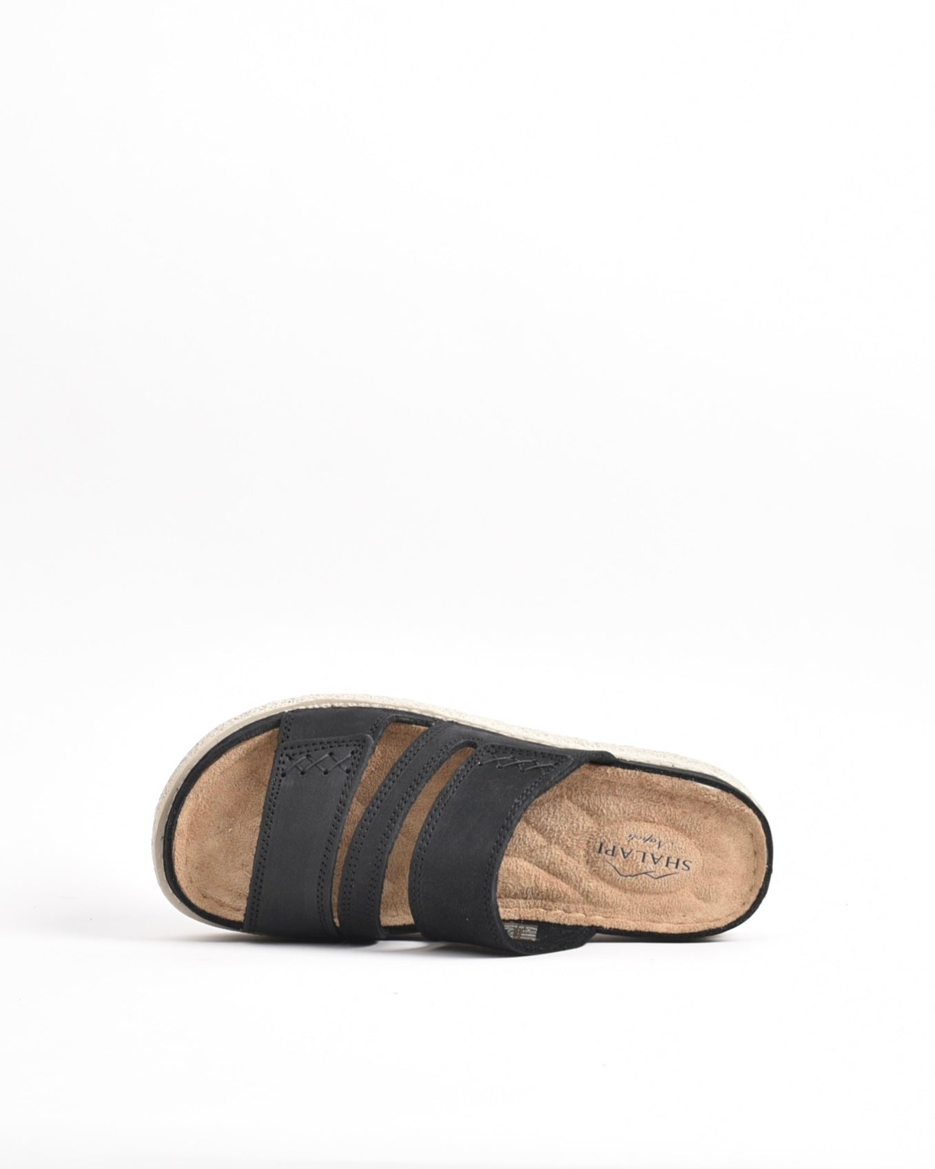 SHALAPI NAPOLI genuine leather slippers for women in Black.