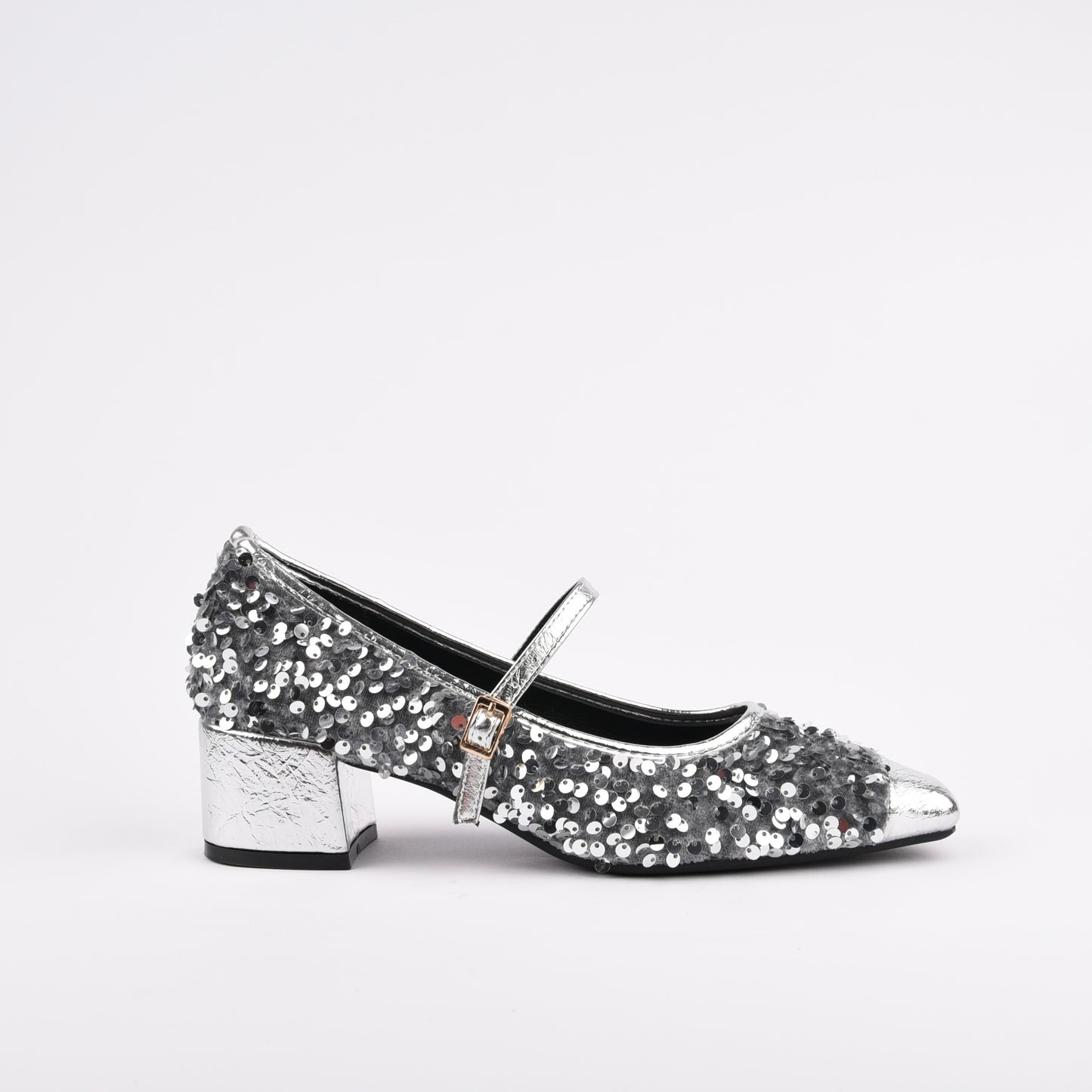 Shalapi Medium Heel Shoes for women in silver