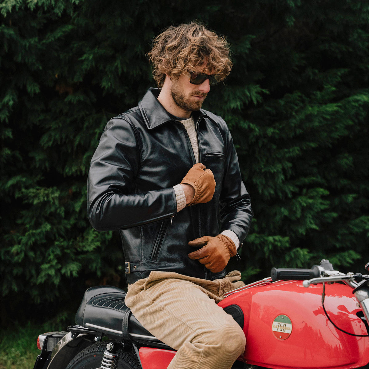 Shalapi italian leather Jacket for men  made in Napoli in black