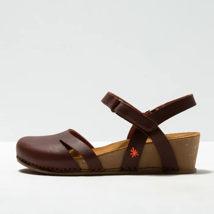 Art Spanish Strap Wedge Sandal for Women in Pleasant Brown.