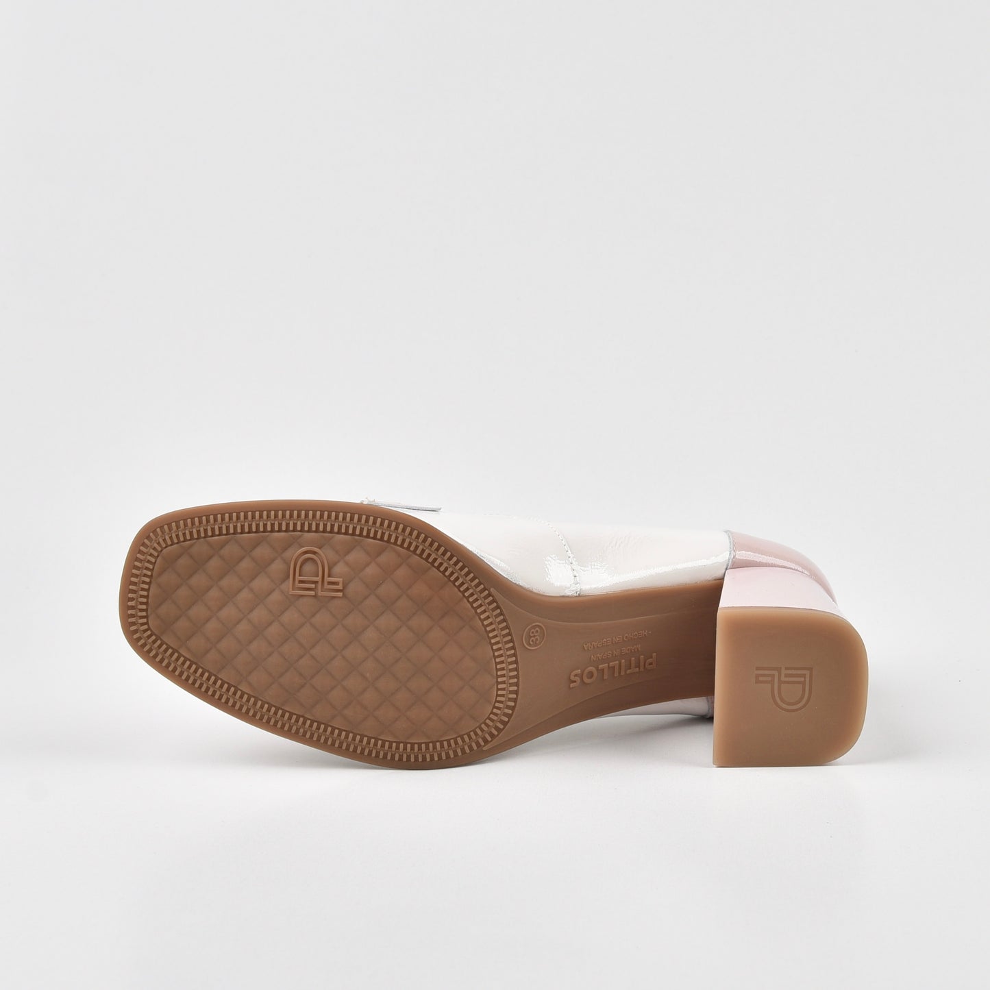 Pitillos Spanish High-heel Shoe for Women in Pink-Cream.