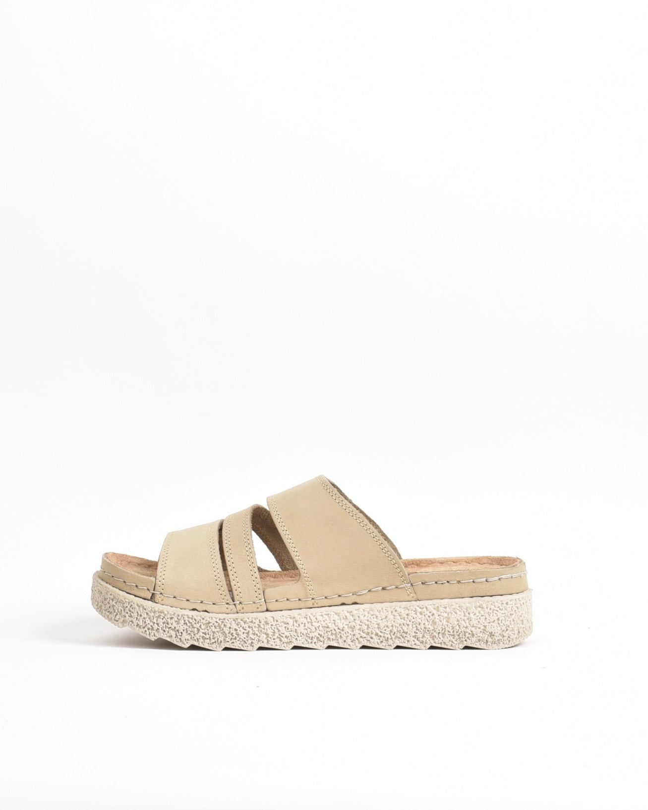 SHALAPI NAPOLI genuine leather slippers for women in Beige.