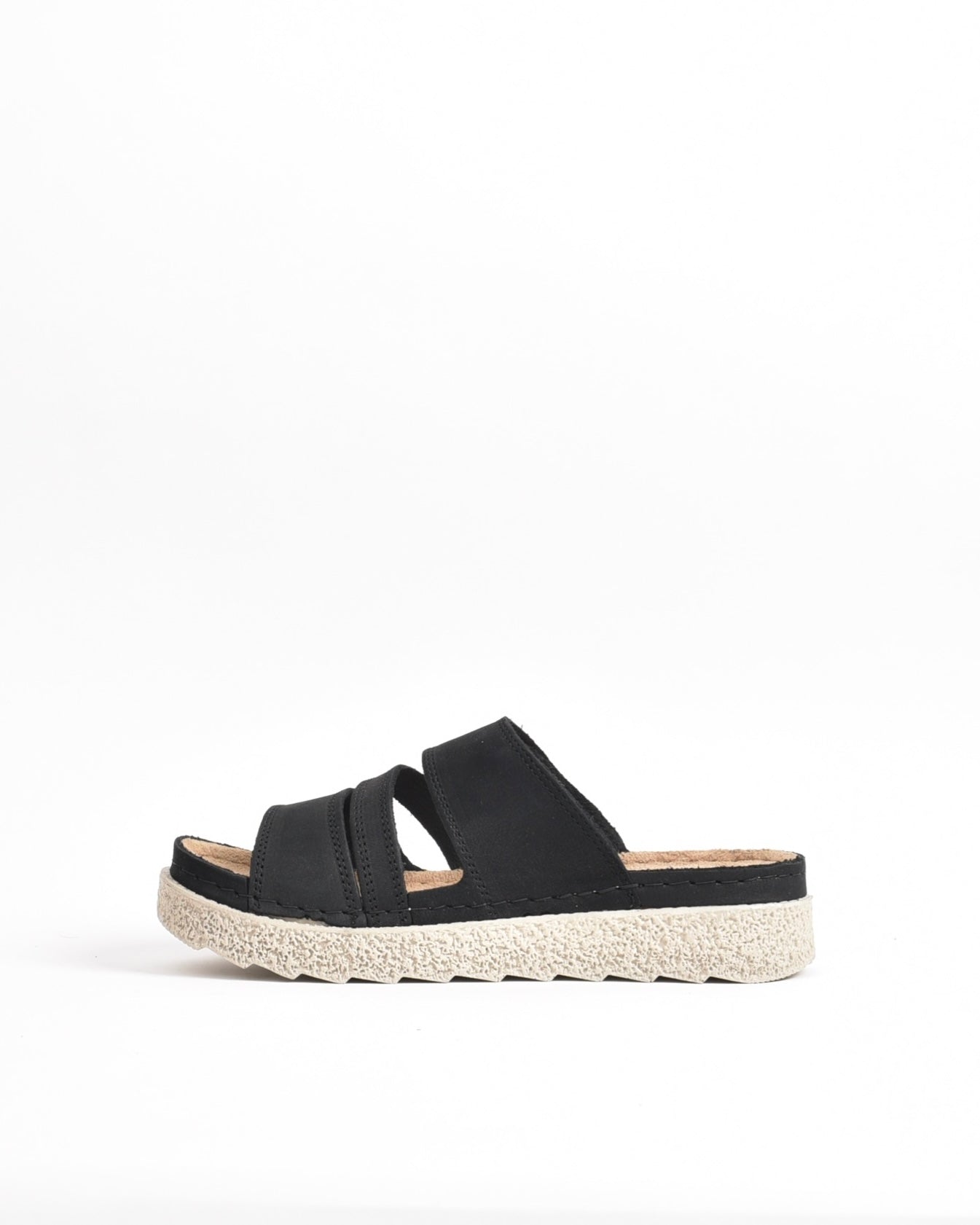SHALAPI NAPOLI genuine leather slippers for women in Black.
