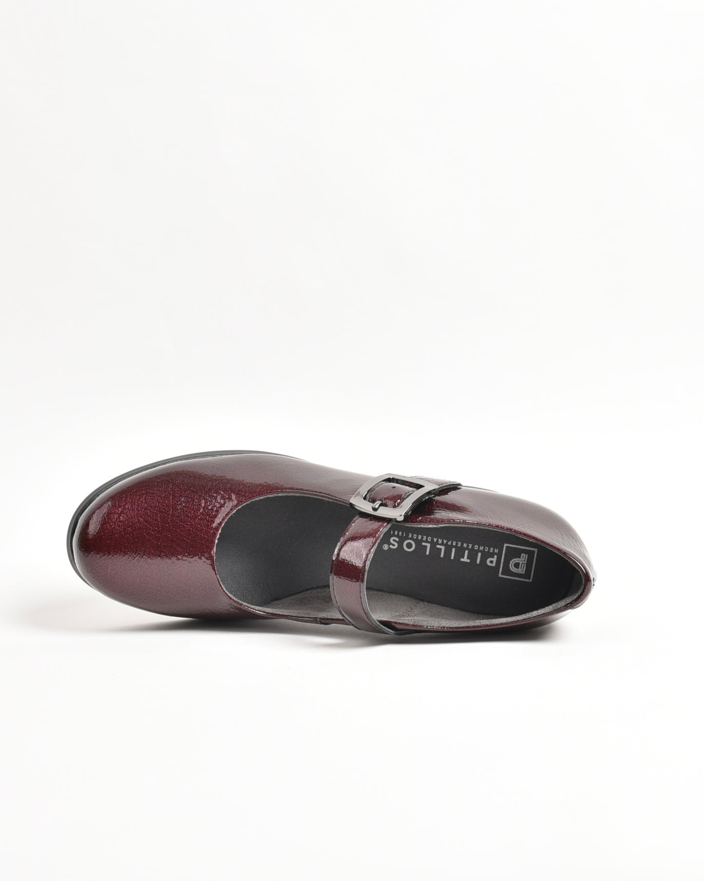 Pitillos classic high heel shoes for women in shiny burdo