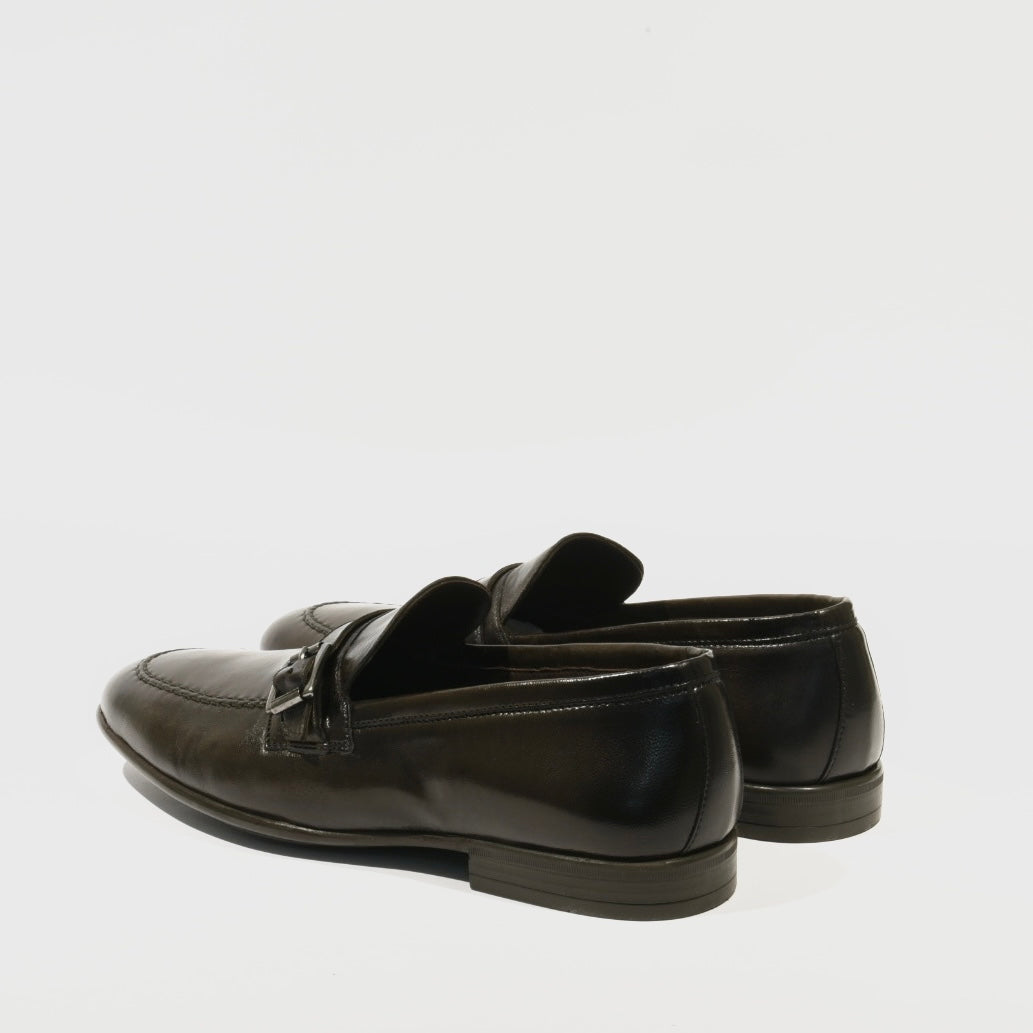 Shalapi Italian Leather Dress Shoes for Men in DarkBrwon