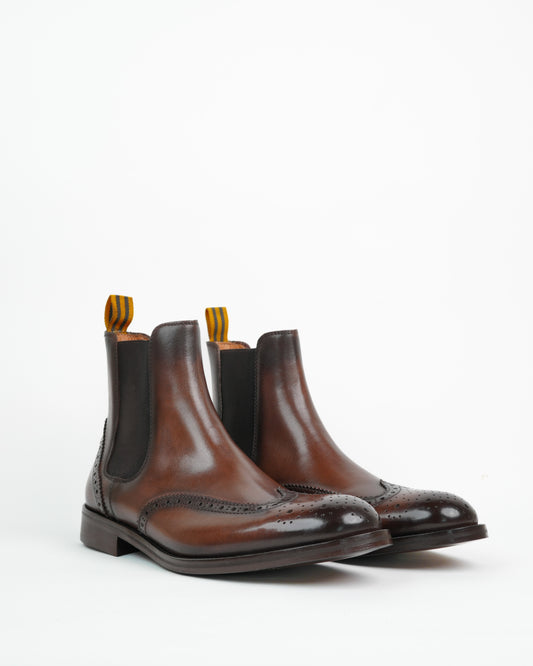 Shalapi oxford boots for men in brown