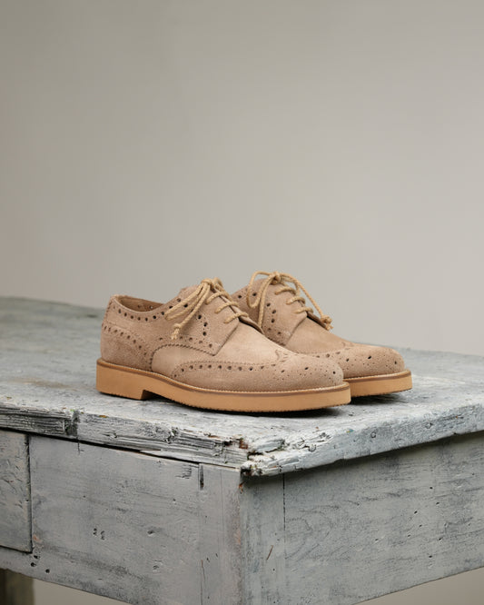 SHALAPI NAPOLI – Oxford brogue Italian Shoes in Suede bige