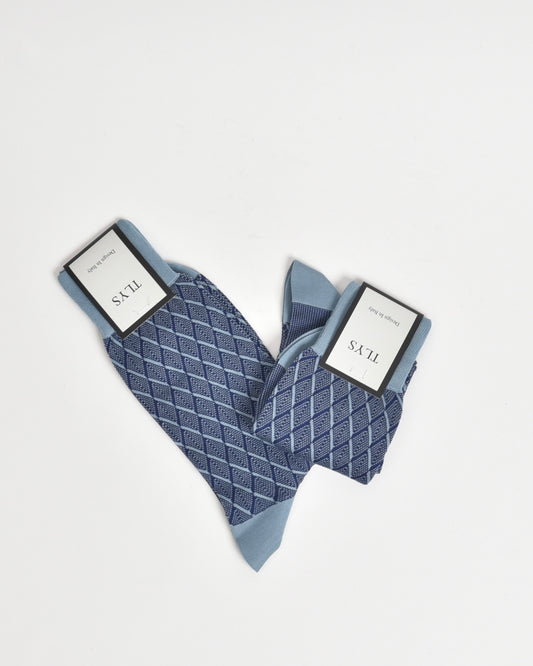 Blue and navy socks for men (1 Pair )￼
