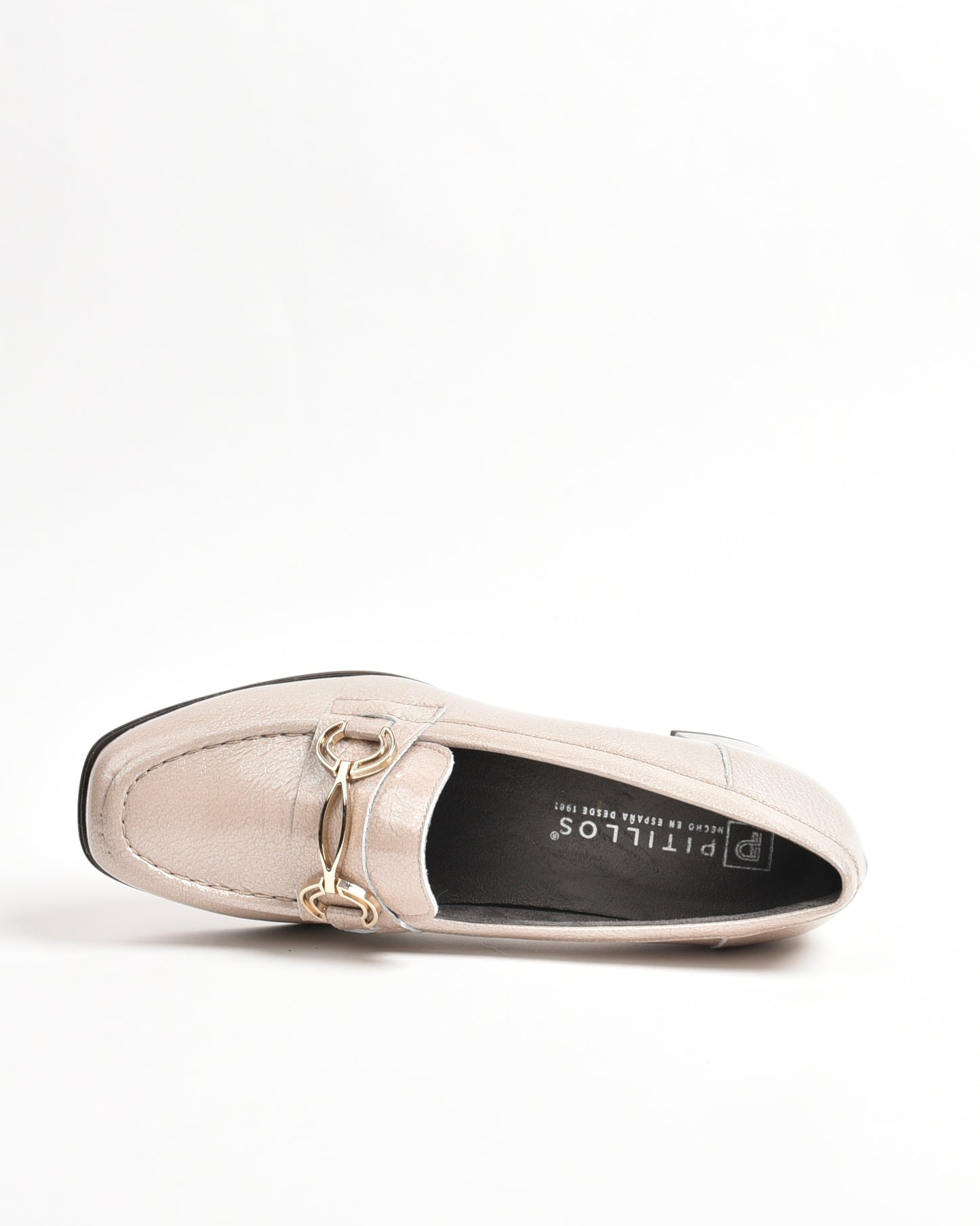 Pitillos classic high heel shoes for women in shiny beige