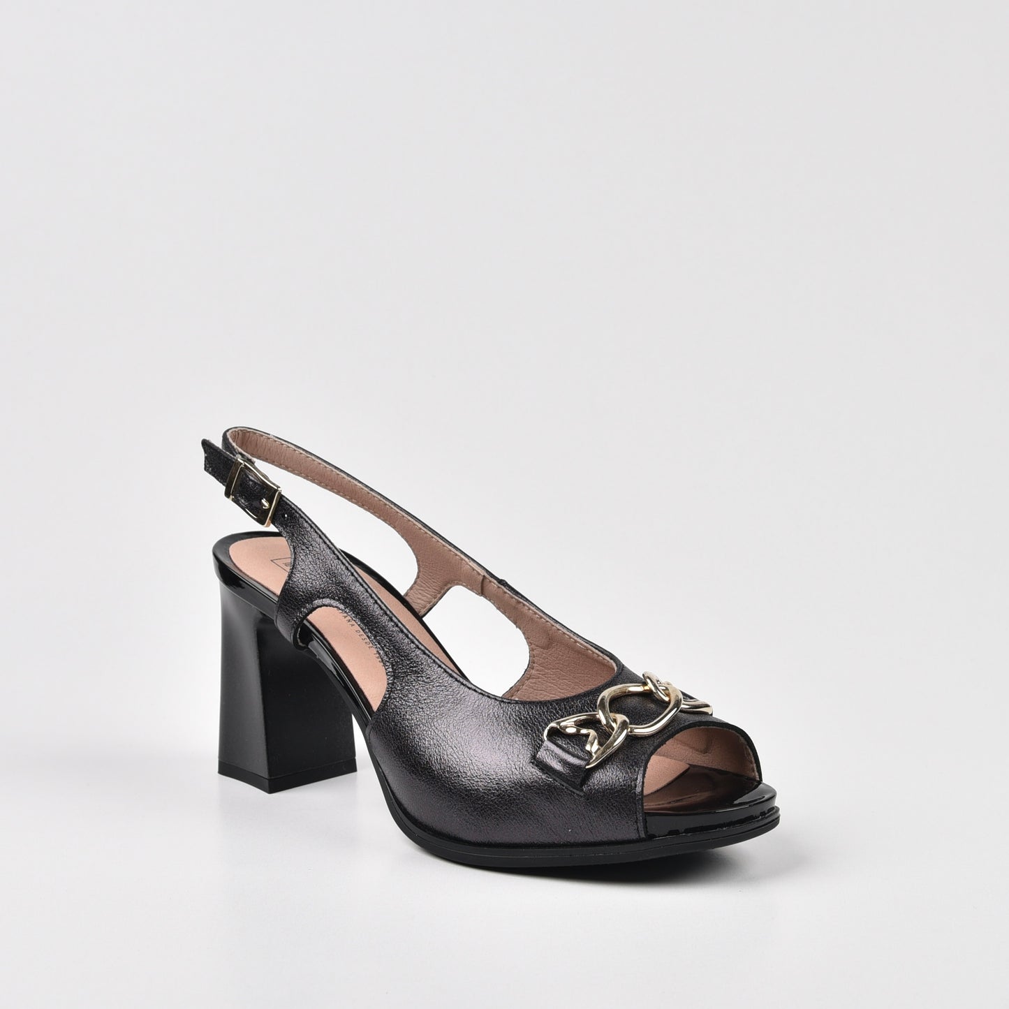 Pitillos Spanish Classic High-Heel Sandal for Women in Black.