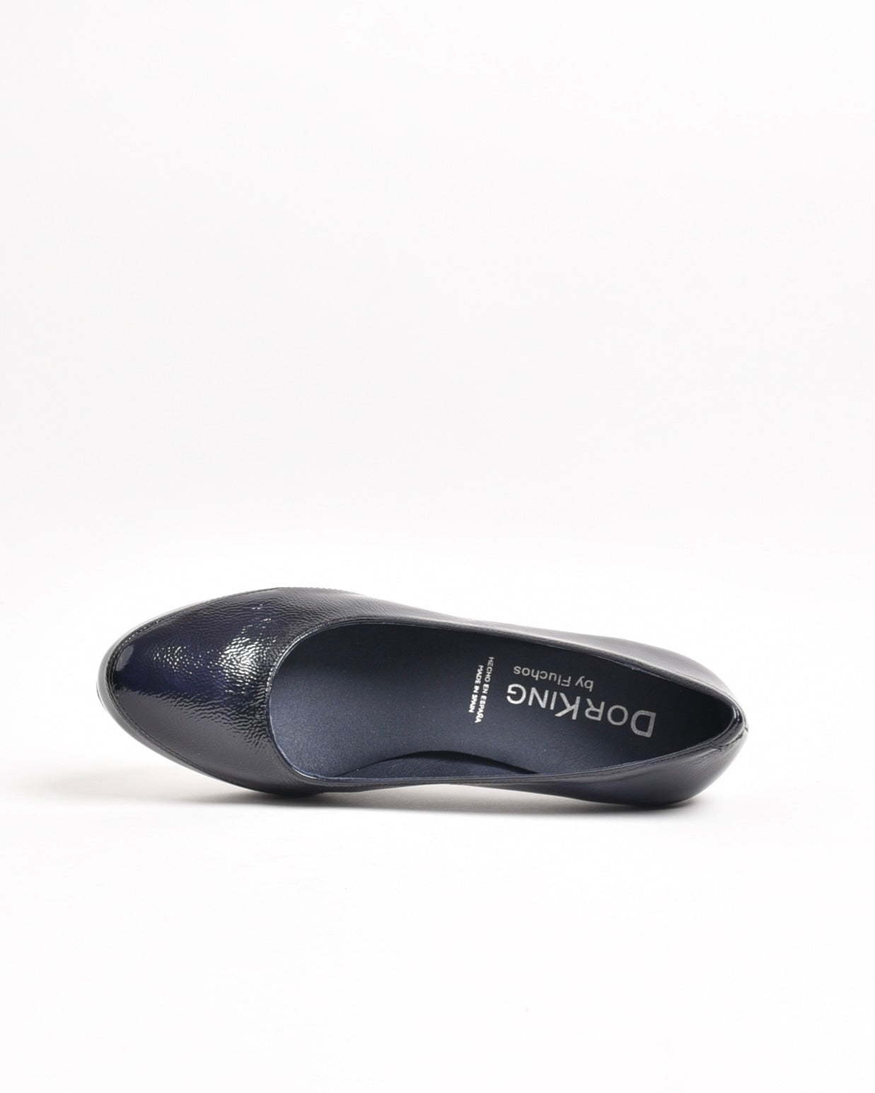 Fluchos classic high hell shoes for women in shiny blue