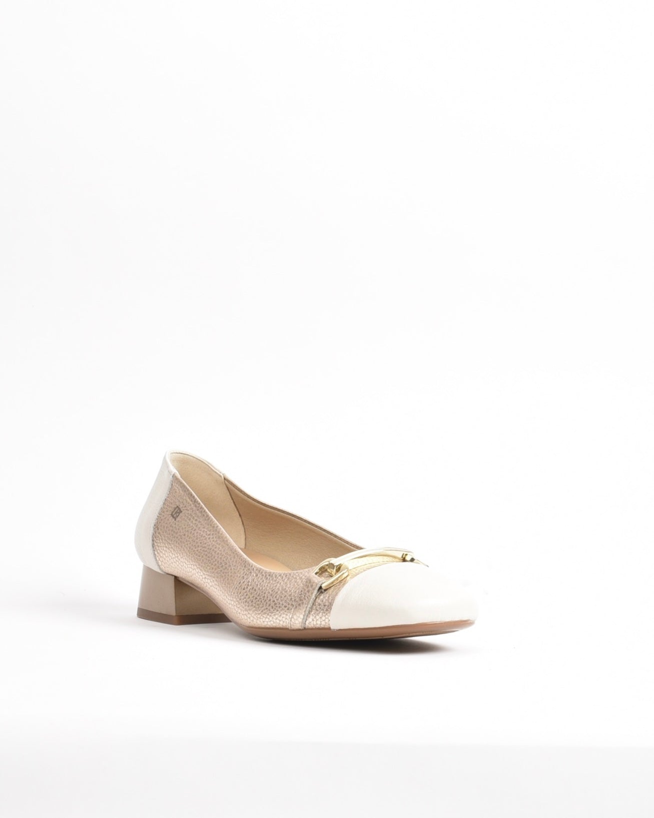 Dorking Fluchos Classic Medium heel shoes for women in Beige-gold