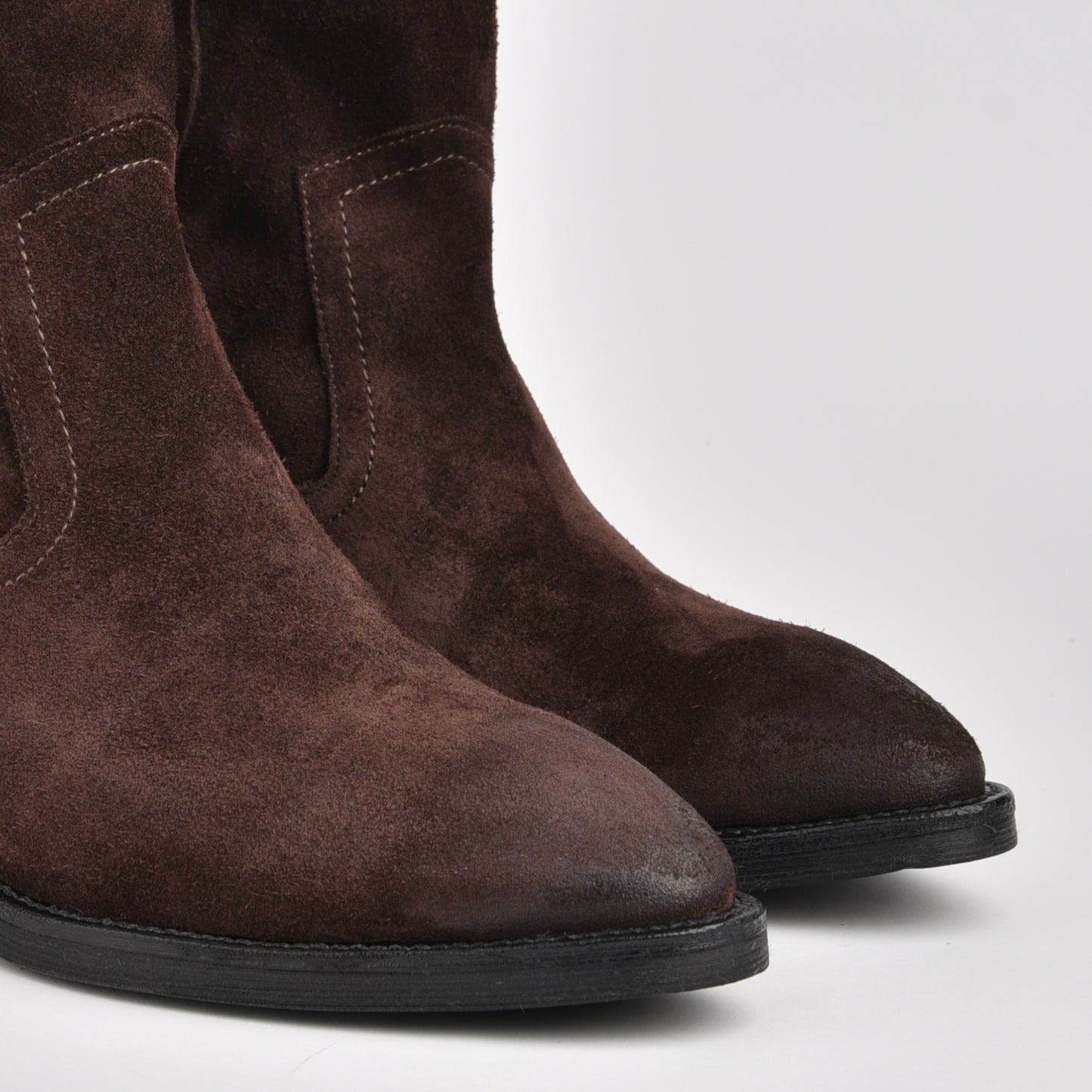 Shalapi genuine leather boots for women in suede brown