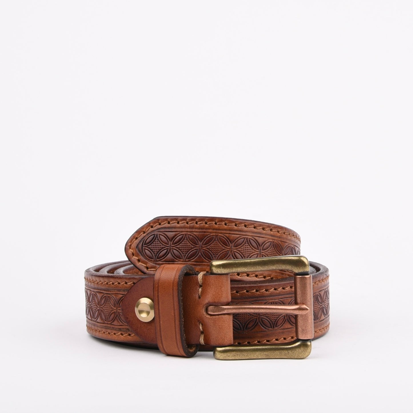 Genuine leather belts for men in Camel