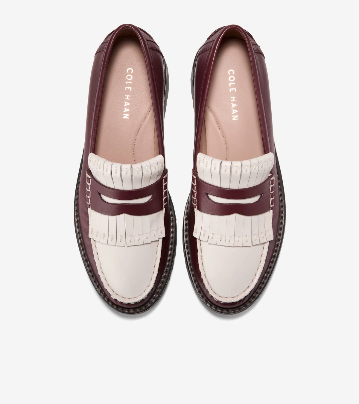 COLE HAAN W35069 loafers for women in burdo and ofwhite