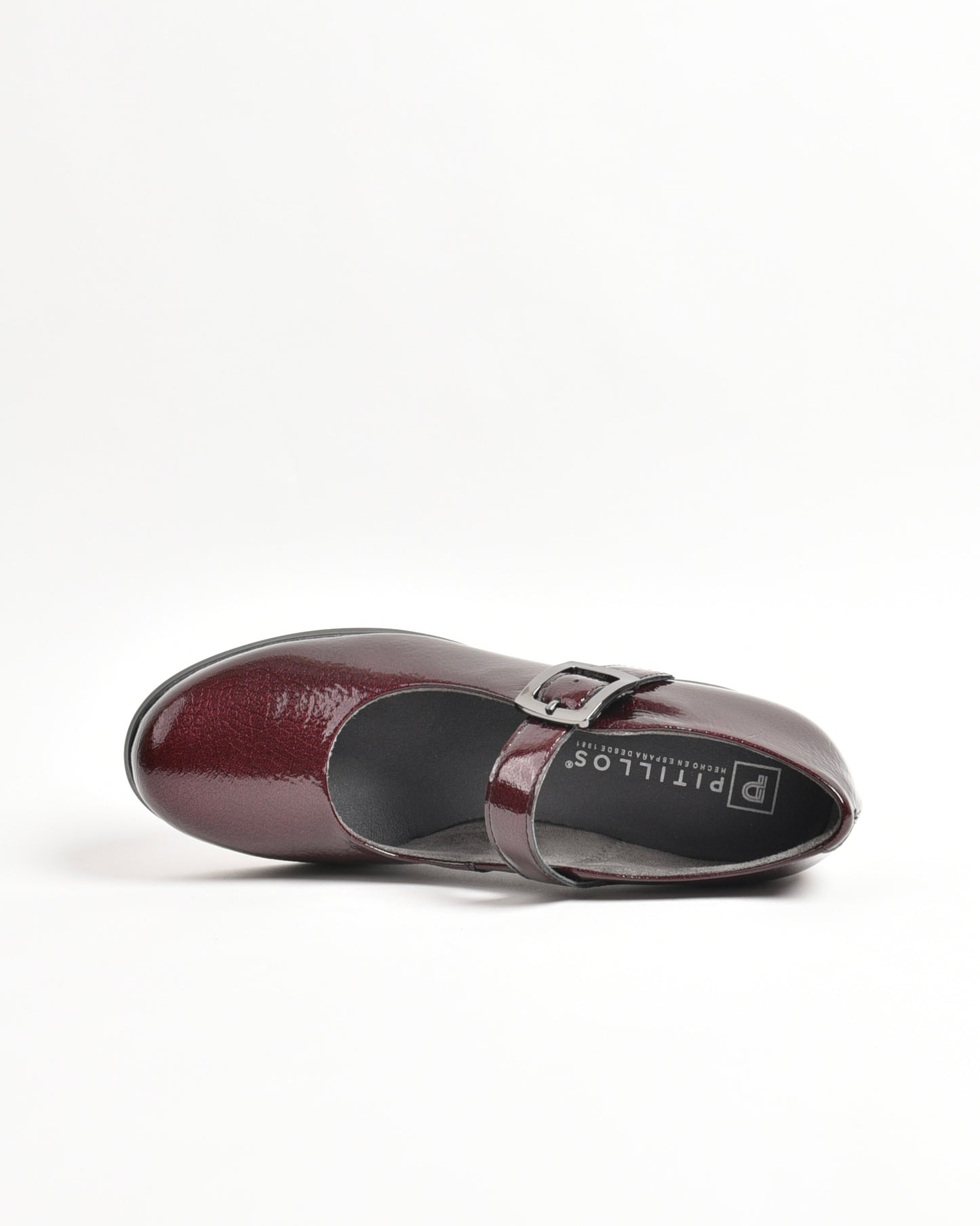 Pitillos classic high heel shoes for women in shiny burdo