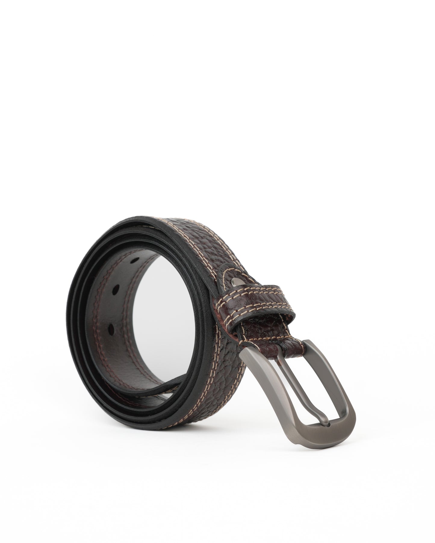 Shalapi Genuine leather belts for jeans for men in brown