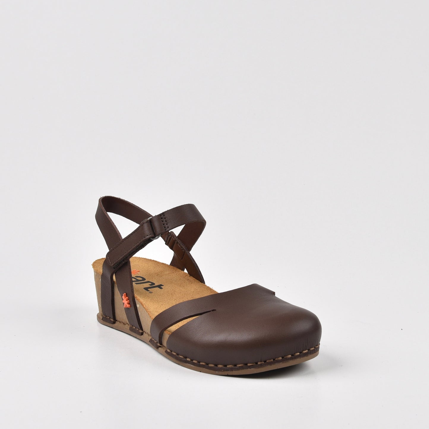 Art Spanish Strap Wedge Sandal for Women in Pleasant Brown.