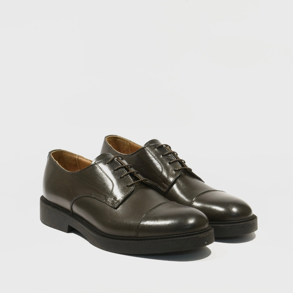 Shalapi Italian Leather Dress Shoes for Men in Brwon