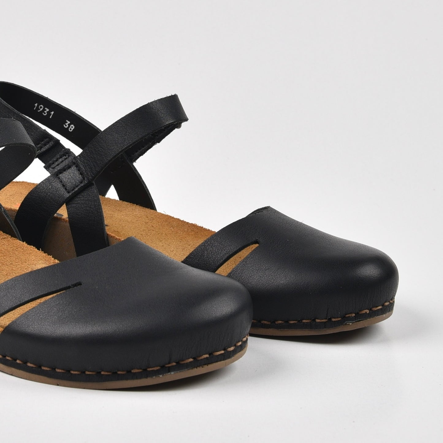 Art Spanish Strap Wedge Sandal for women in black