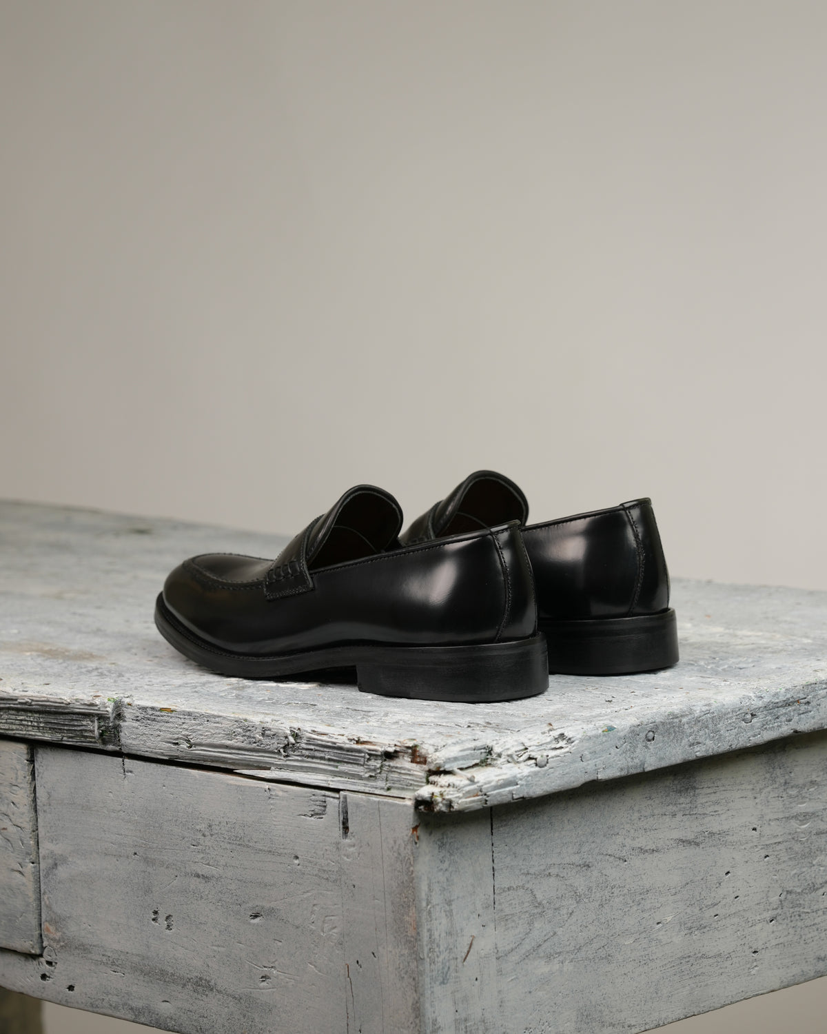 Shalapi Napoli penny loafers for men in black
