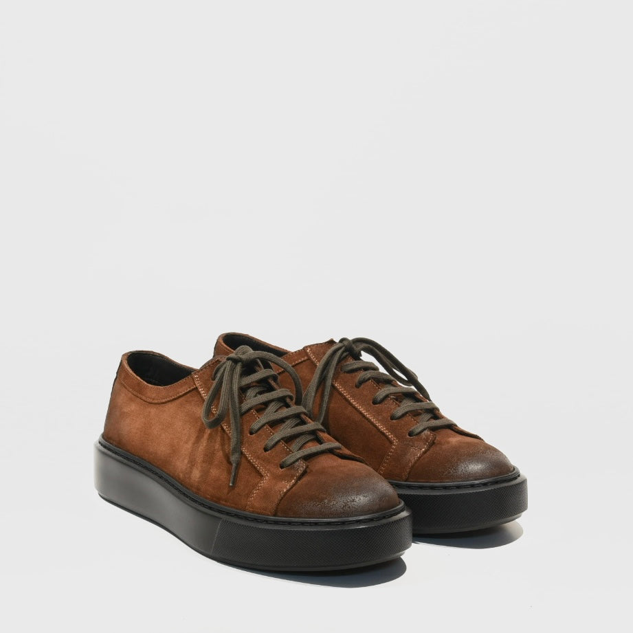 Shalapi Italian sneakers  for men in suede Camel