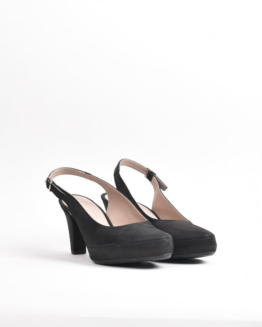 Dorking Fluchos Classic Comfortable Medium heel Sandal for women in Black