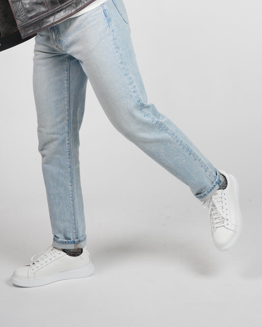 Handcrafted Italian sneakers in white