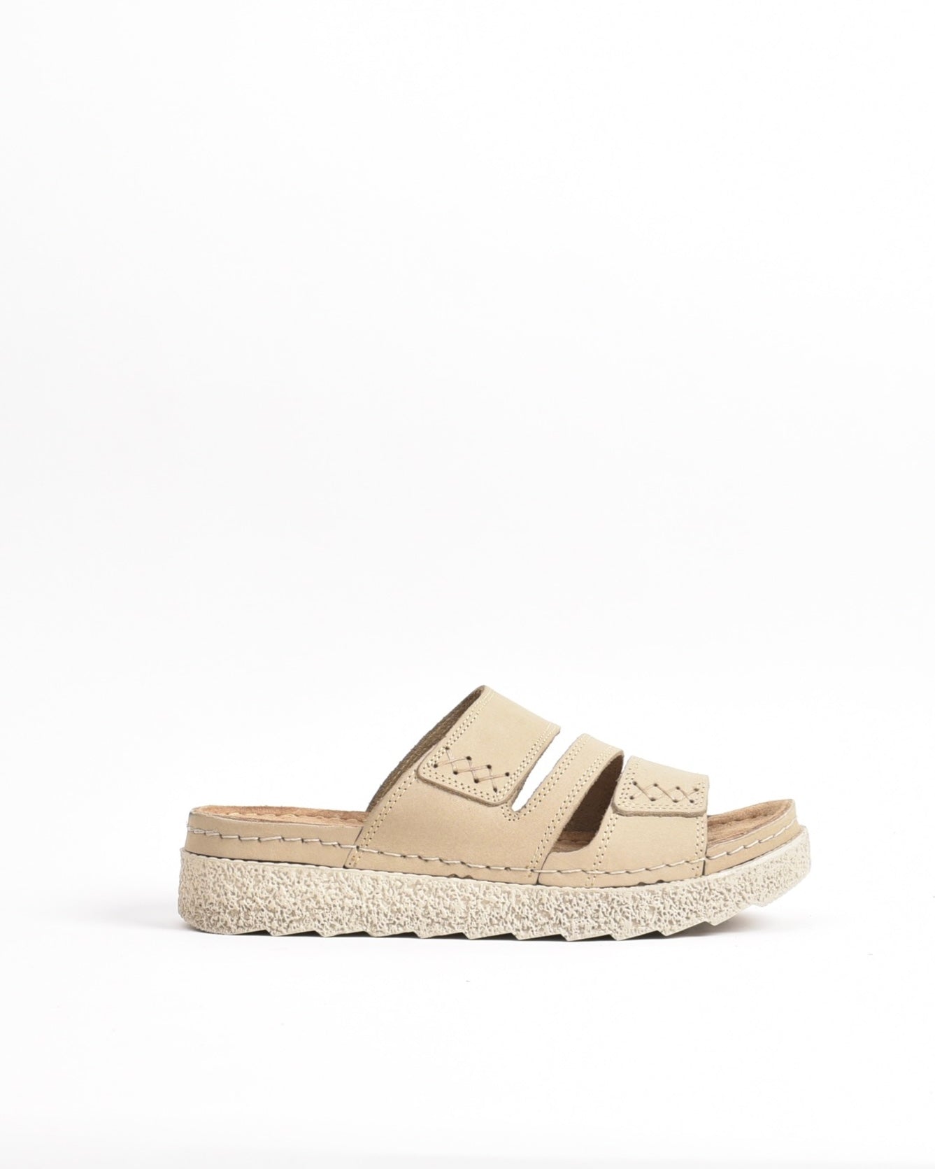 SHALAPI NAPOLI genuine leather slippers for women in Beige.