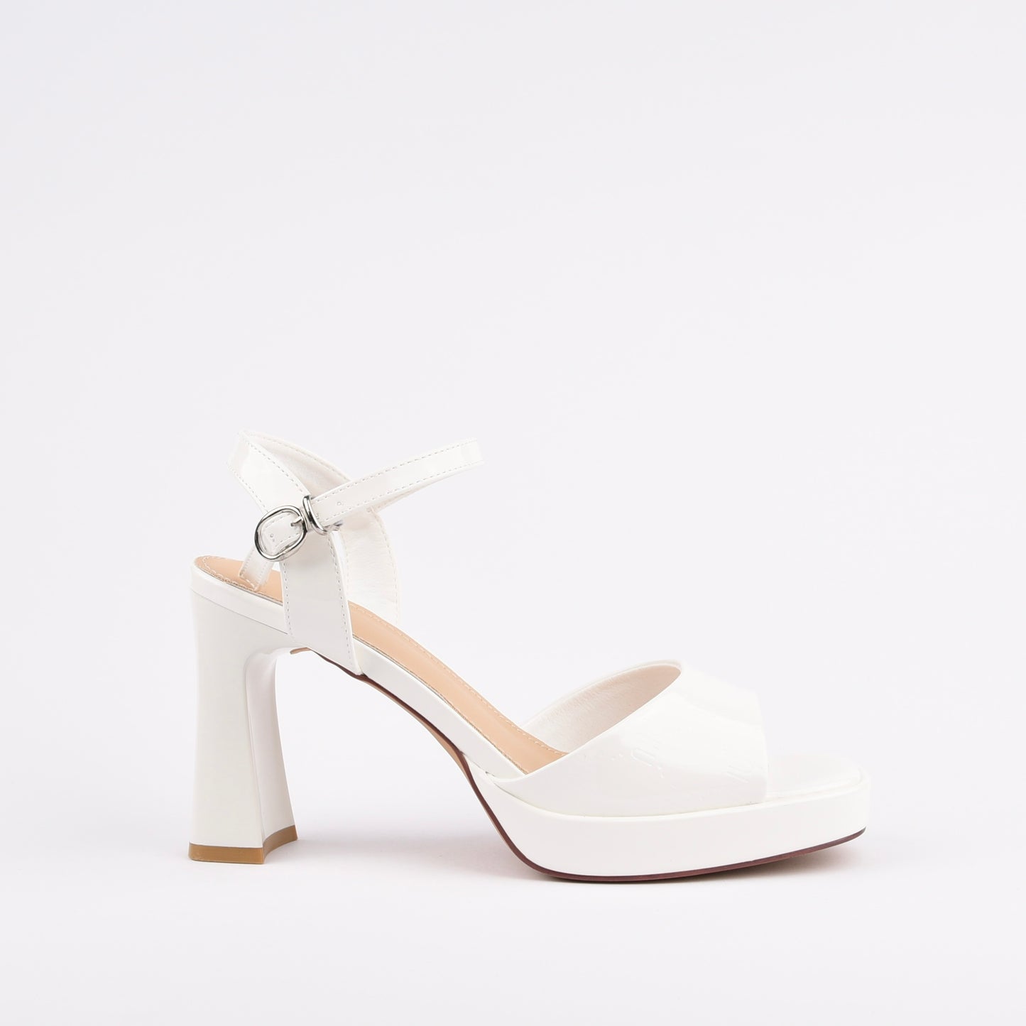 Shalapi Genuine Leather high Heel Classic sandals for women in White