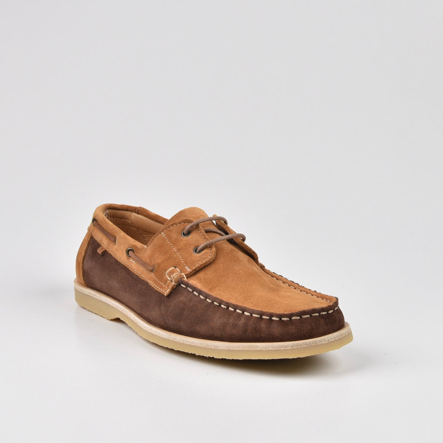 Art Spanish Loafers for Men in Chocolate suede camel.