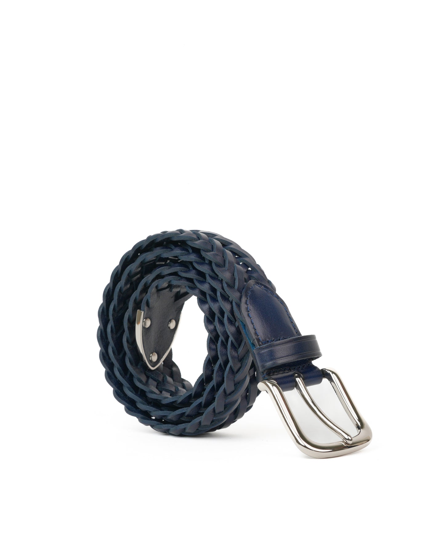 Shalapi Genuine leather belts for men in navy blue