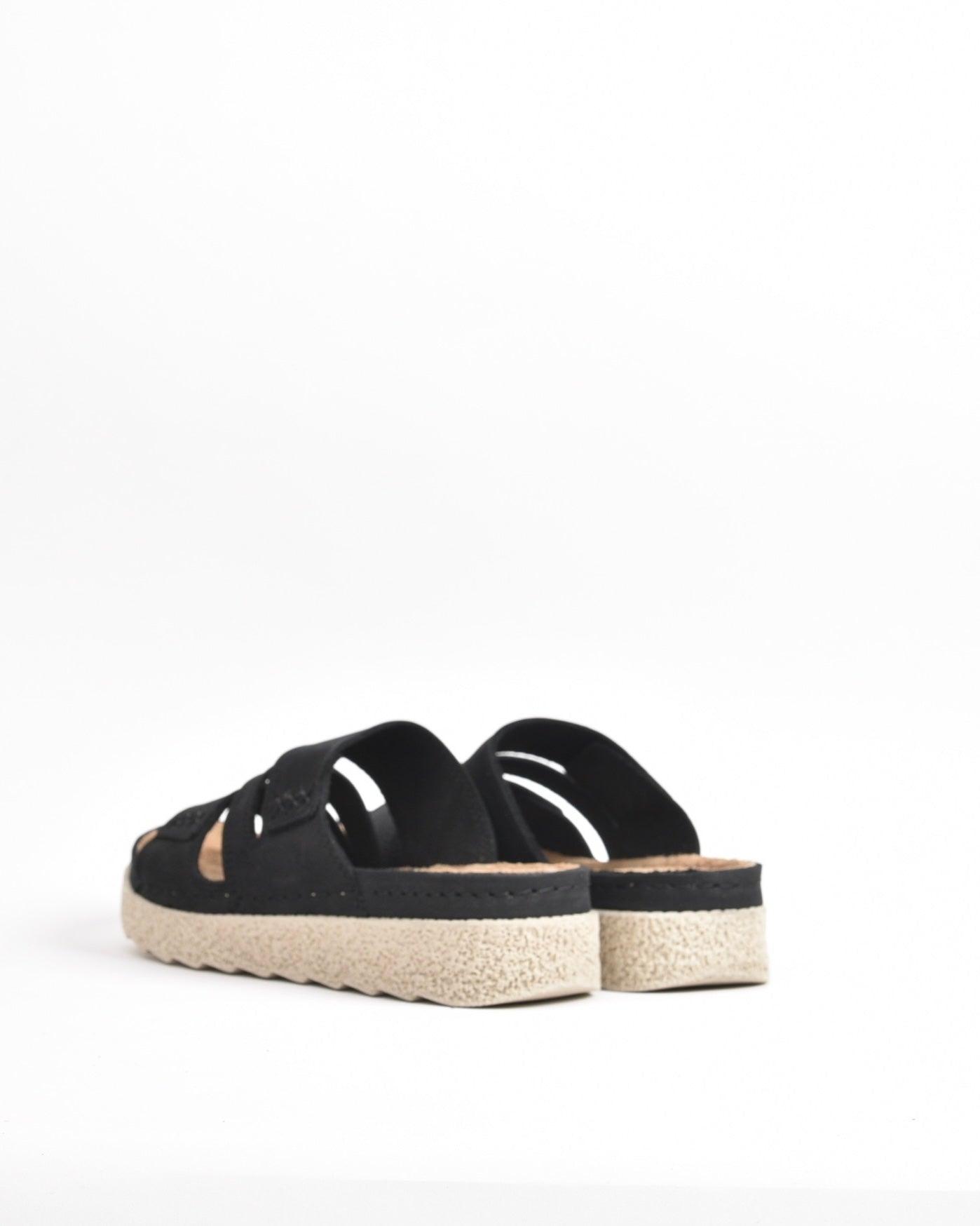SHALAPI NAPOLI genuine leather slippers for women in Black.