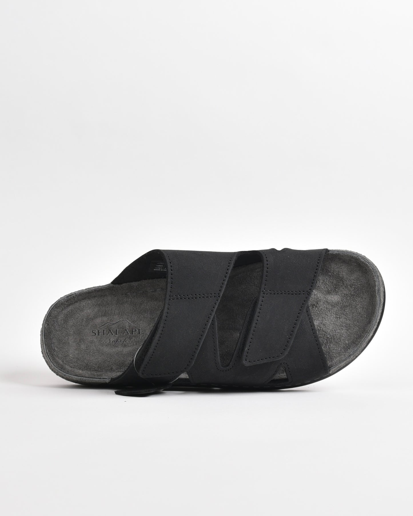 SHALAPI Genuine Leather Comfort Slipper for Men in black