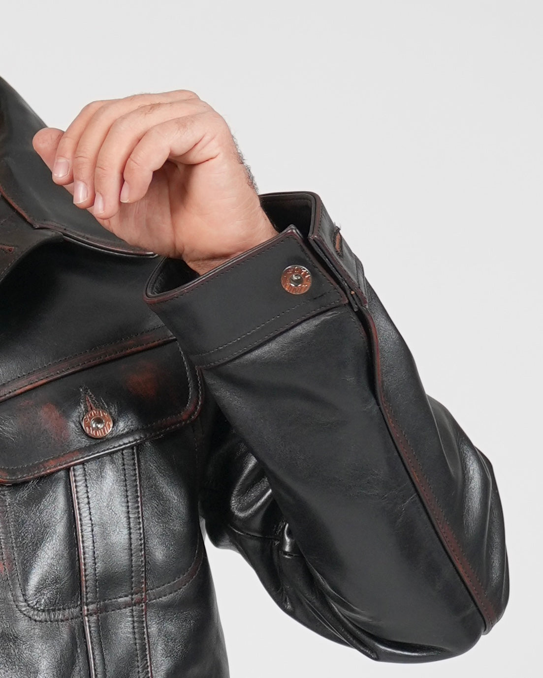 Shalapi Black Leather Jacket for men