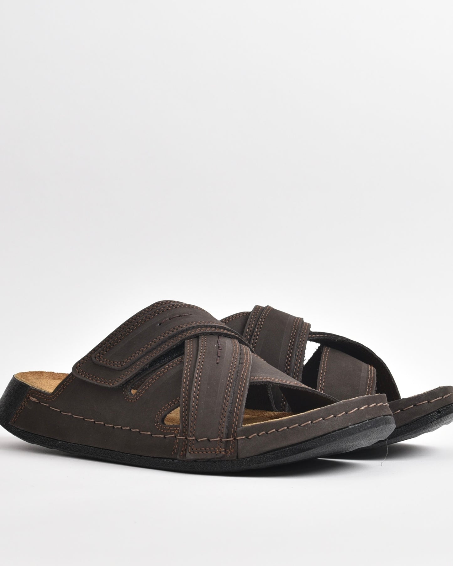 SHALAPI Genuine Leather Comfort Slipper for Men in brown