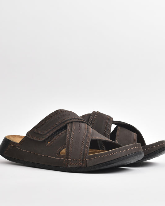 SHALAPI Genuine Leather Comfort Slipper for Men in brown