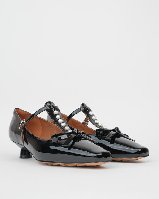 Shalapi formal shoes guanine leather for women in shiny black
