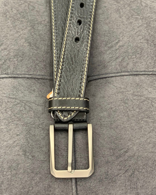 Shalapi Genuine leather belts for men in black