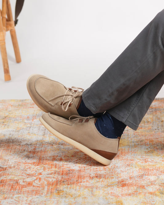 SHALAPI Italian loafers for men in suede beige