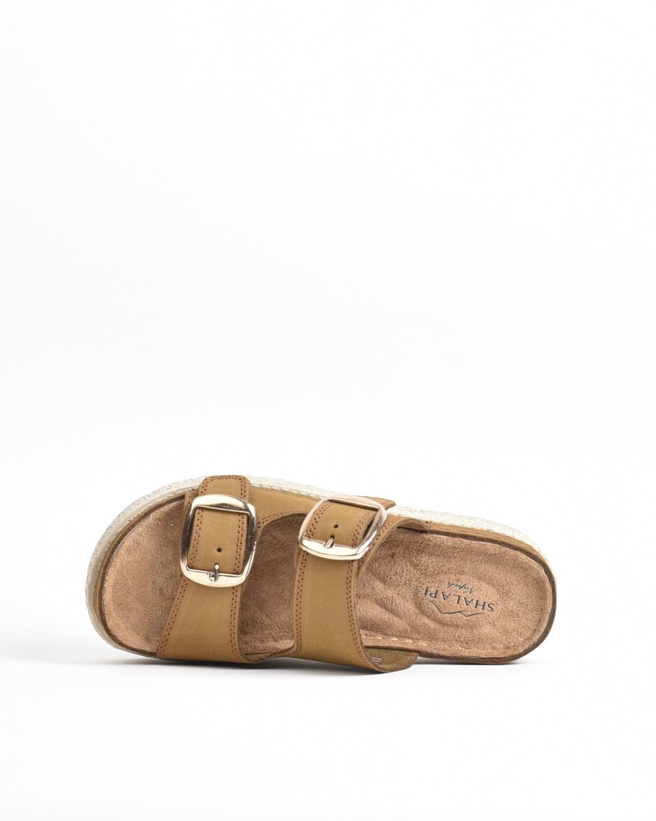 SHALAPI NAPOLI genuine leather slippers for women in Camel.