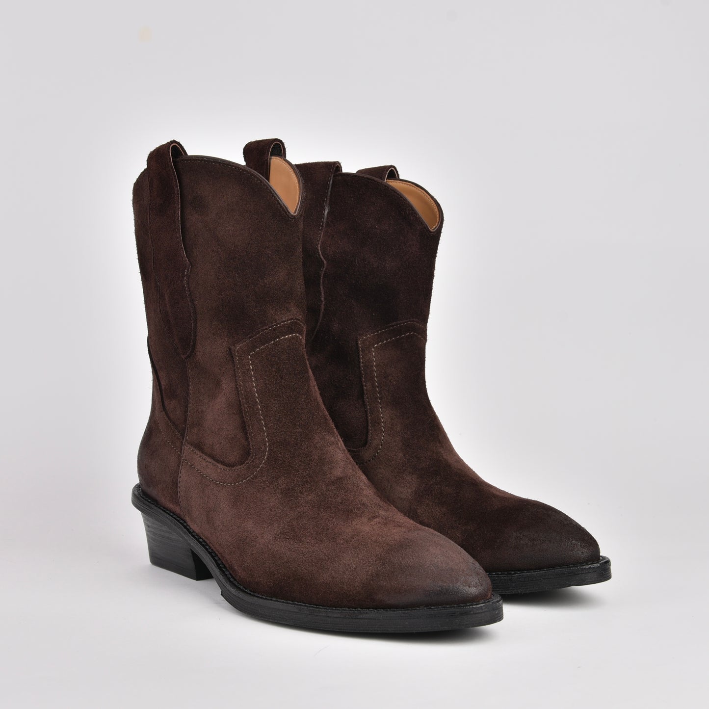 Shalapi genuine leather boots for women in suede brown