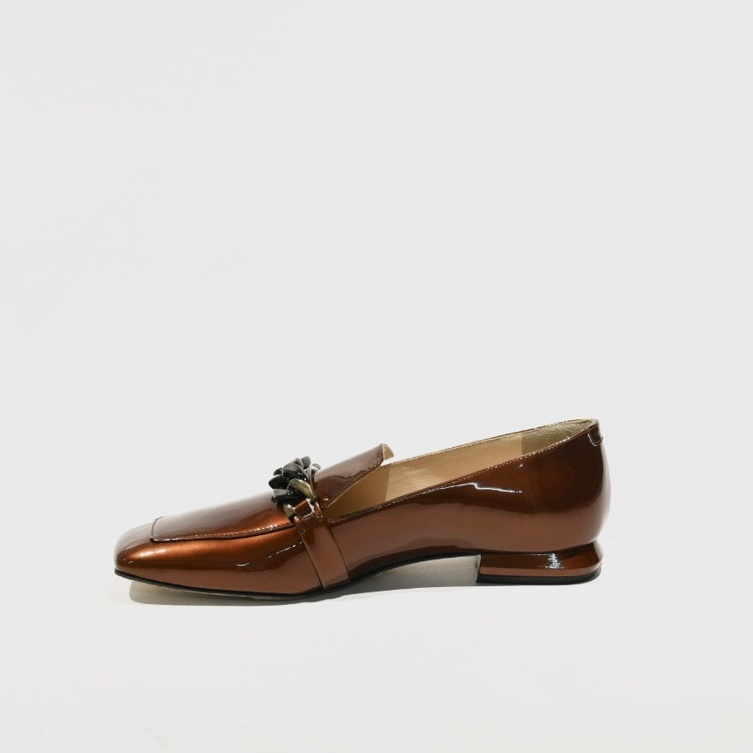 Sofia baldi Turkish loafers for woman in shiny Camel