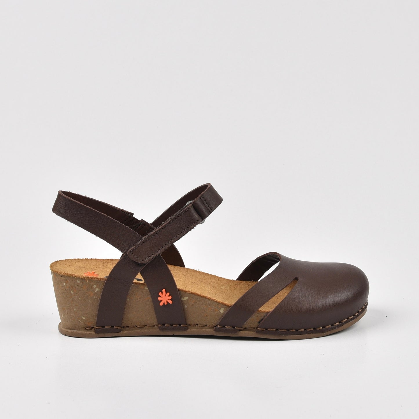 Art Spanish Strap Wedge Sandal for Women in Pleasant Brown.