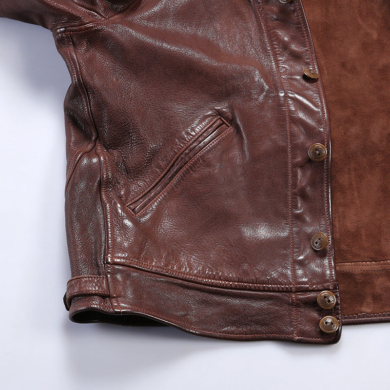 Shalapi guanine leather jackets for men in brown