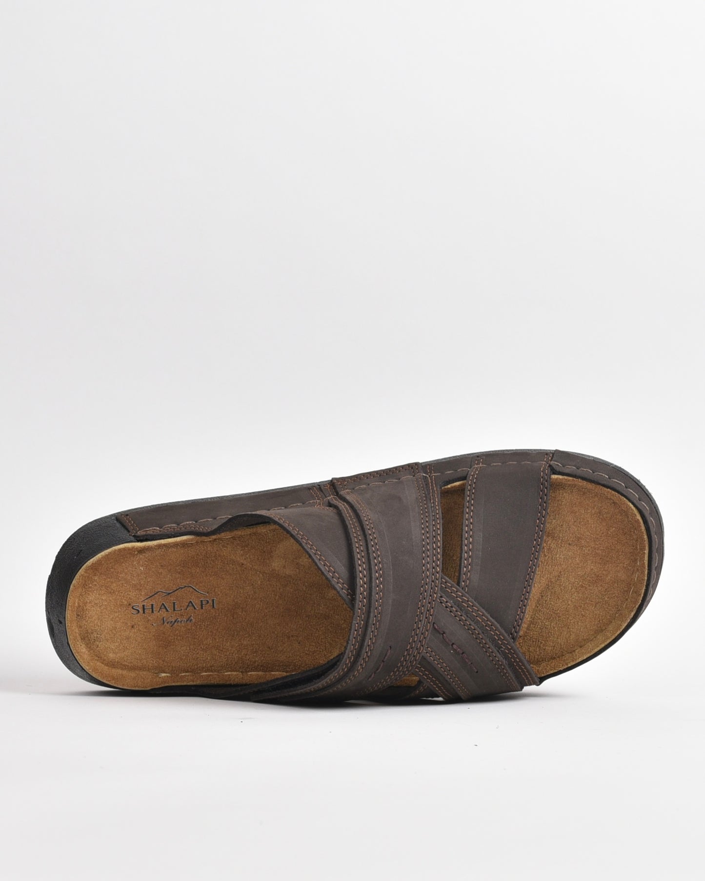 SHALAPI Genuine Leather Comfort Slipper for Men in brown