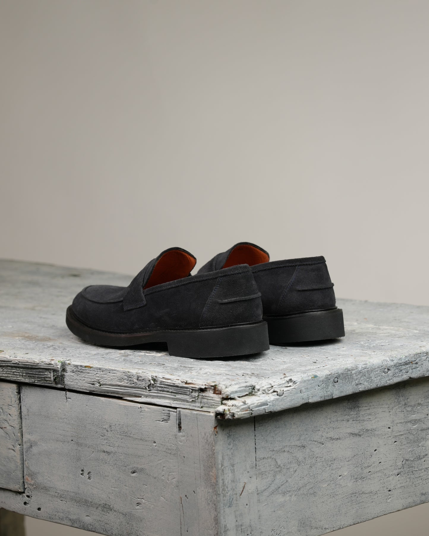 SHALAPI NAPOLI penny loafers for men in suede blue